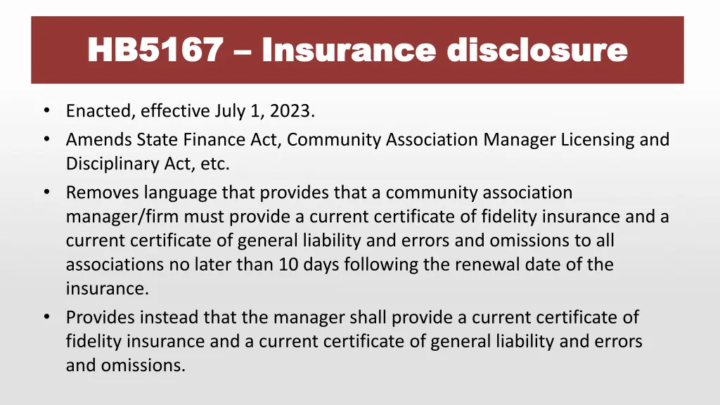 hb5167 hb5167 insurance disclosure insurance