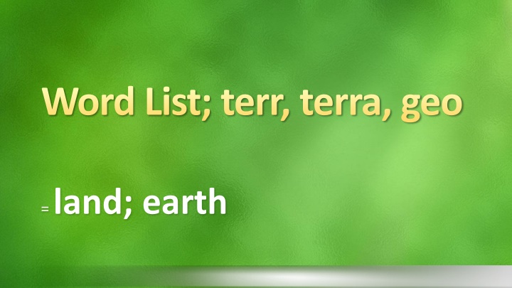 word list terr terra geo