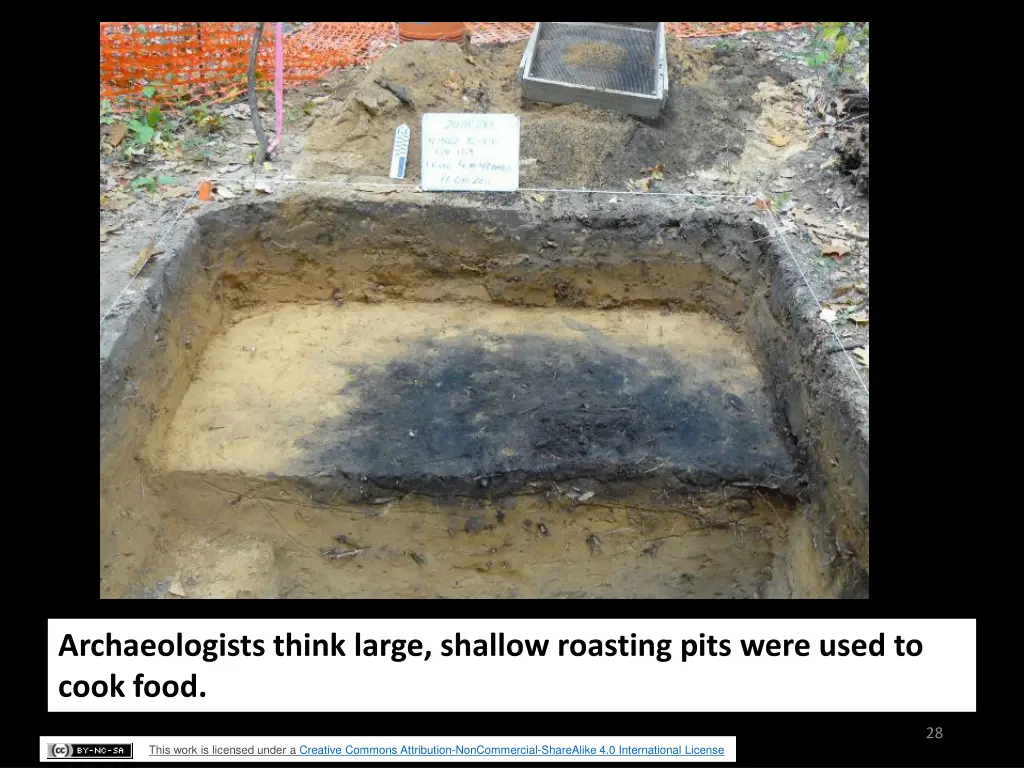 archaeologists think large shallow roasting pits