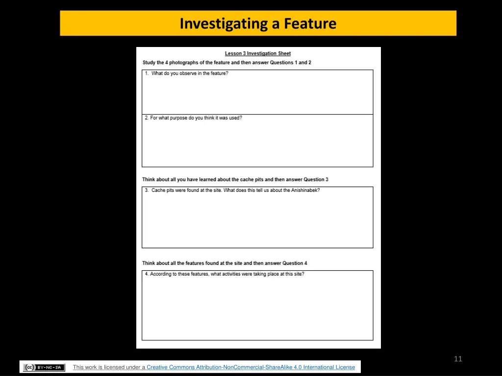 investigating a feature