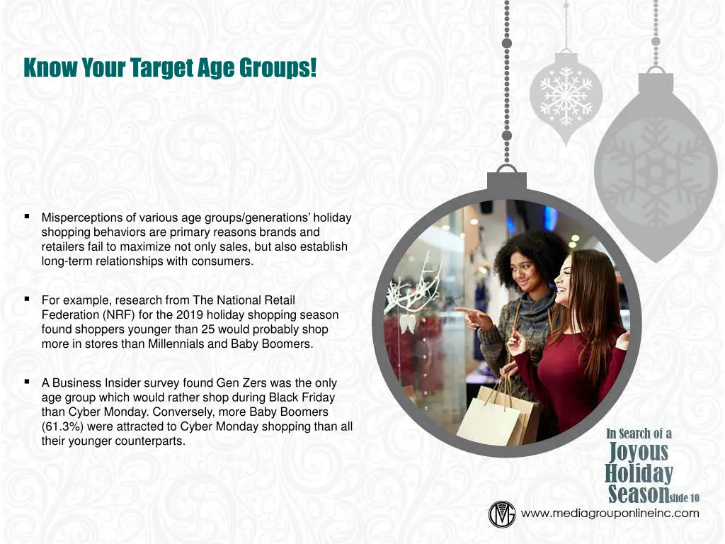 know your target age groups