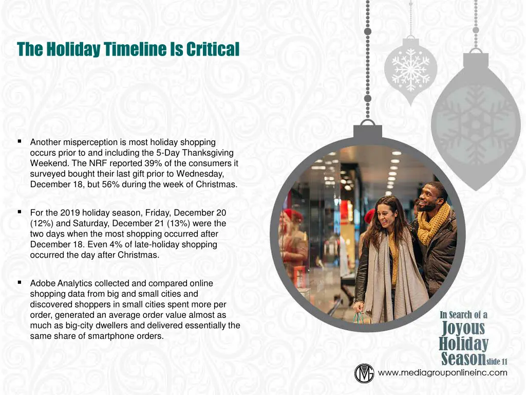 the holiday timeline is critical