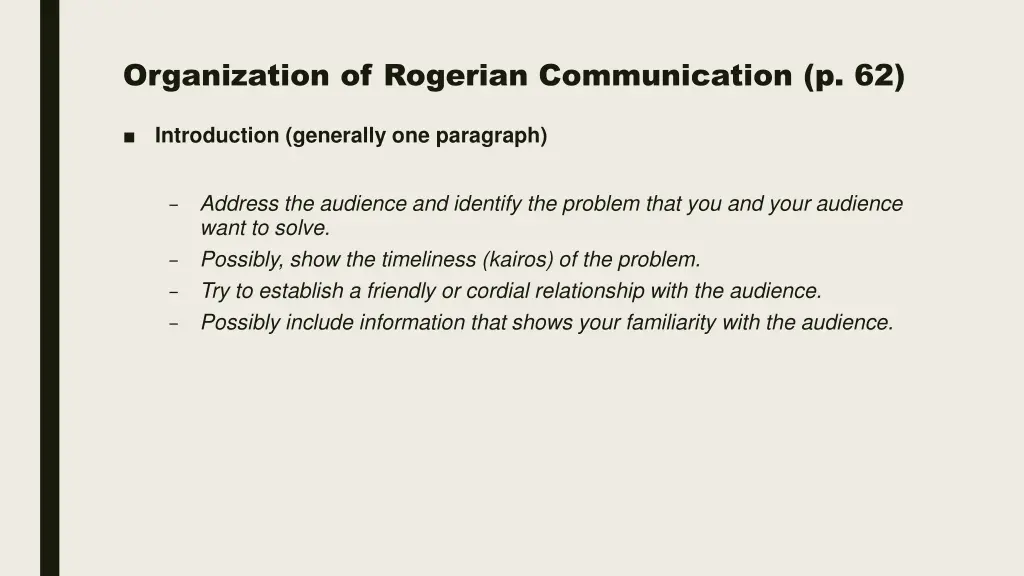 organization of rogerian communication p 62