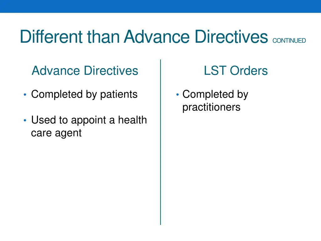 different than advance directives continued