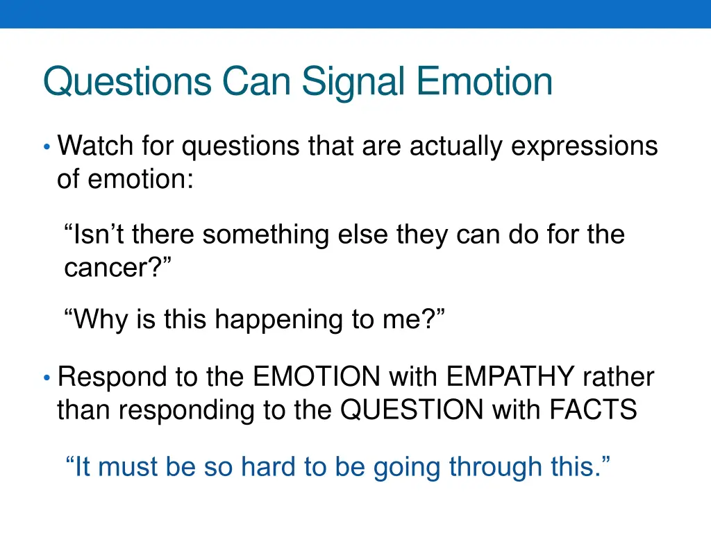 questions can signal emotion