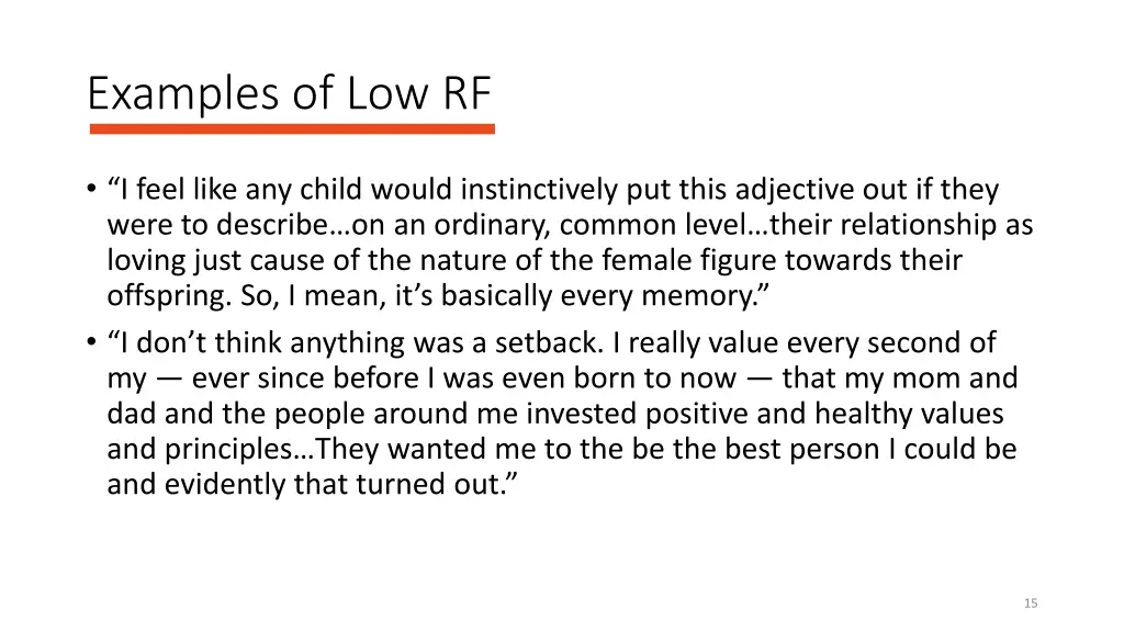 examples of low rf