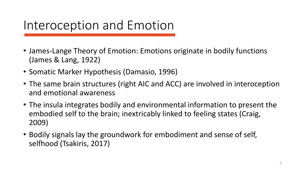 interoception and emotion