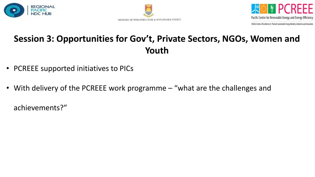 session 3 opportunities for gov t private sectors