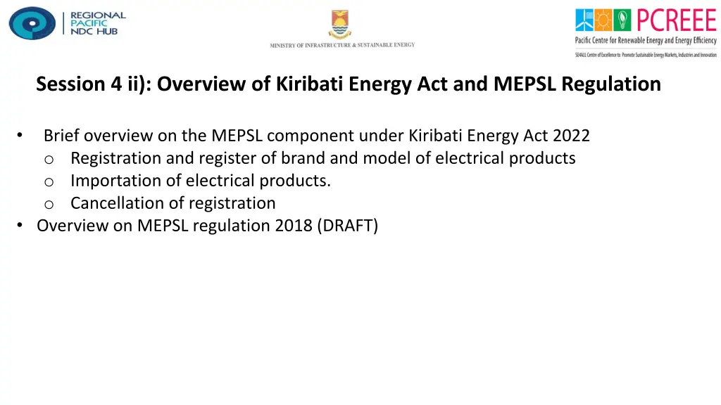 session 4 ii overview of kiribati energy