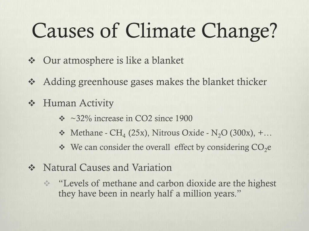 causes of climate change