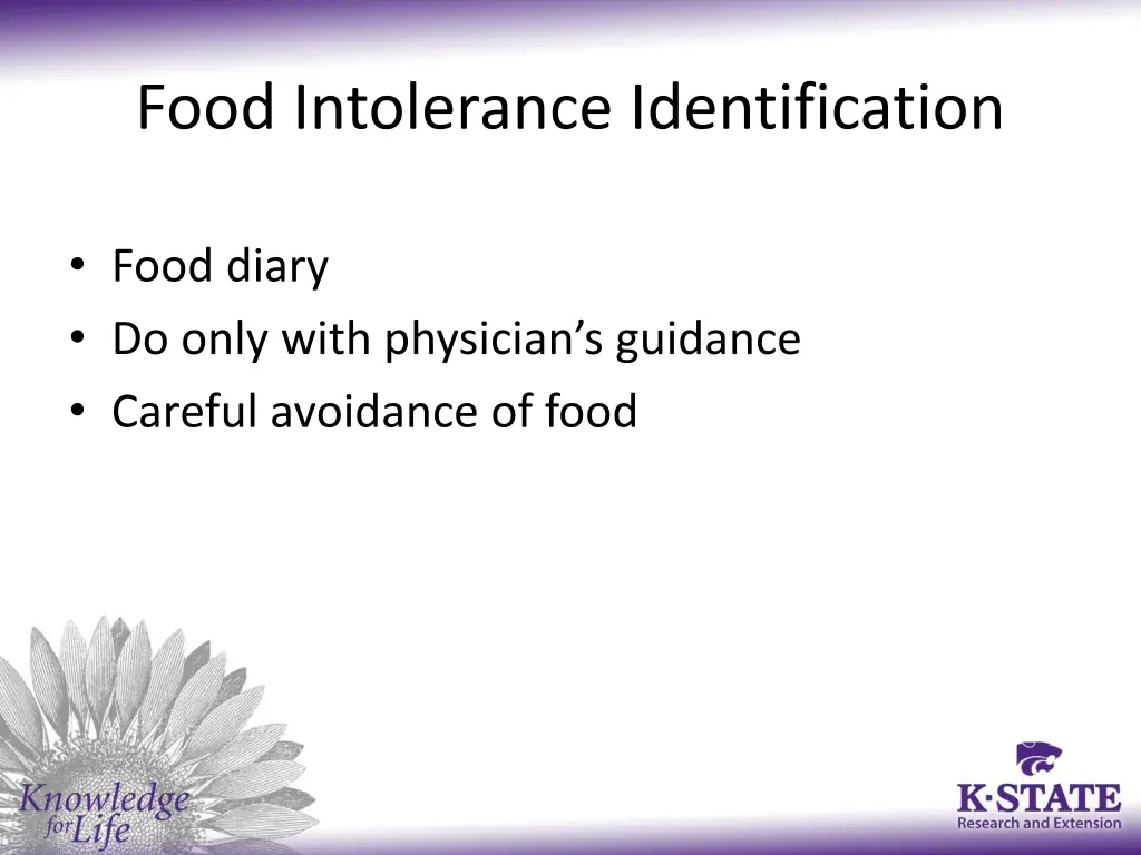 food intolerance identification