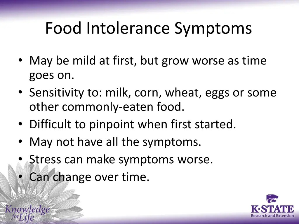 food intolerance symptoms