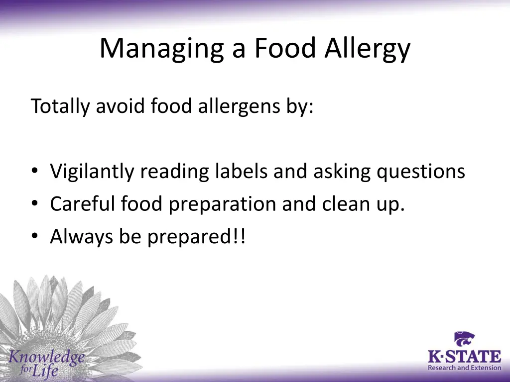 managing a food allergy