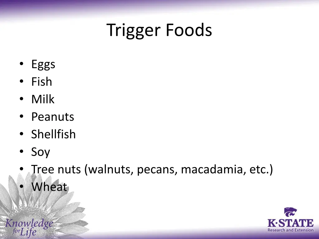 trigger foods