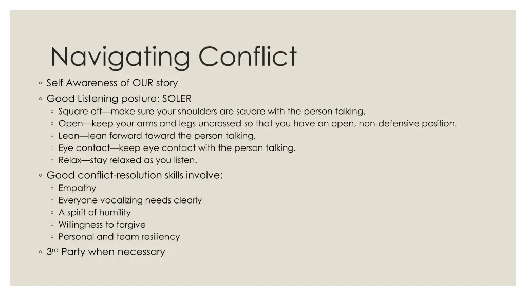 navigating conflict self awareness of our story