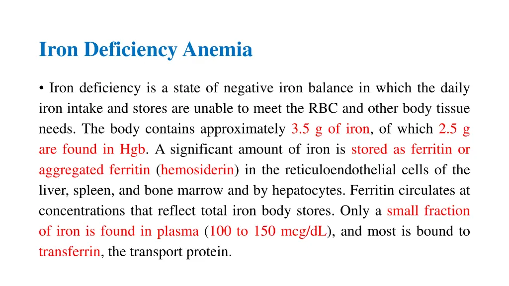 iron deficiency anemia