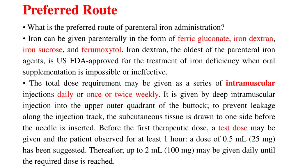 preferred route