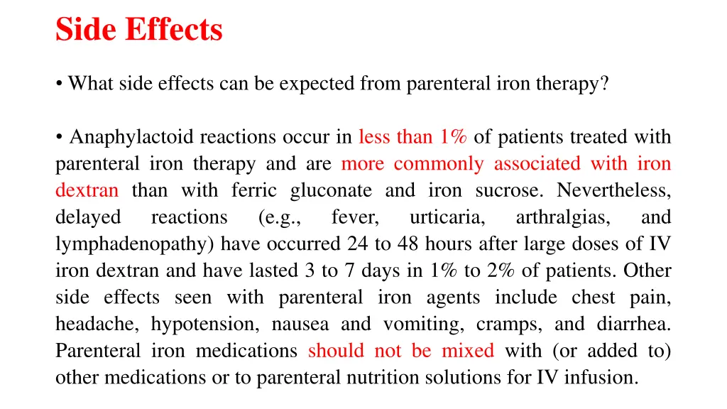 side effects