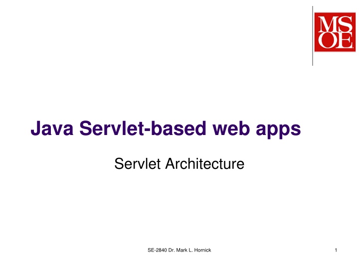 java servlet based web apps