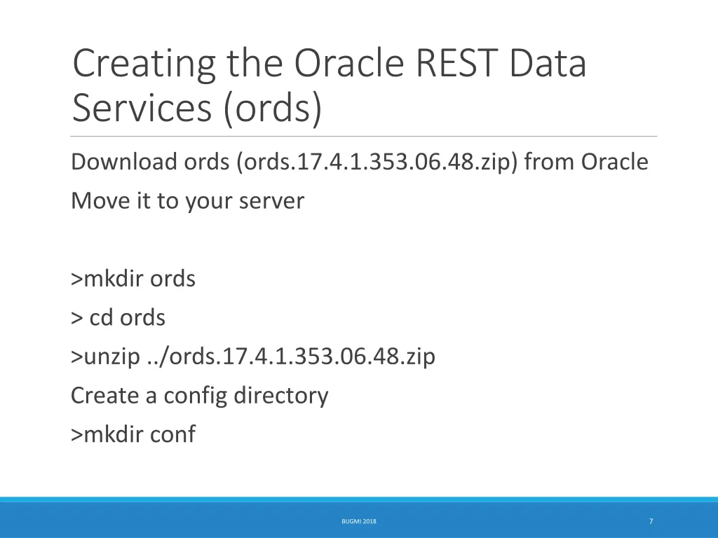 creating the oracle rest data services ords 2