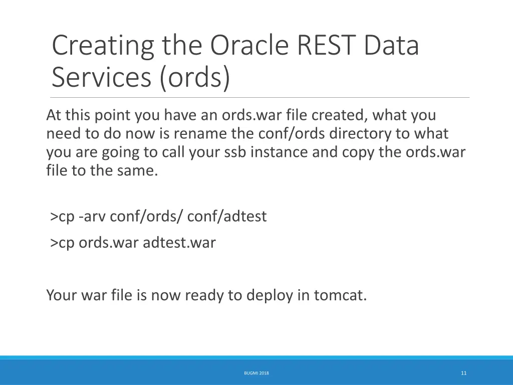 creating the oracle rest data services ords 6