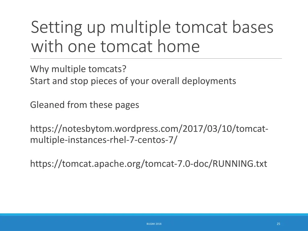 setting up multiple tomcat bases with one tomcat 1