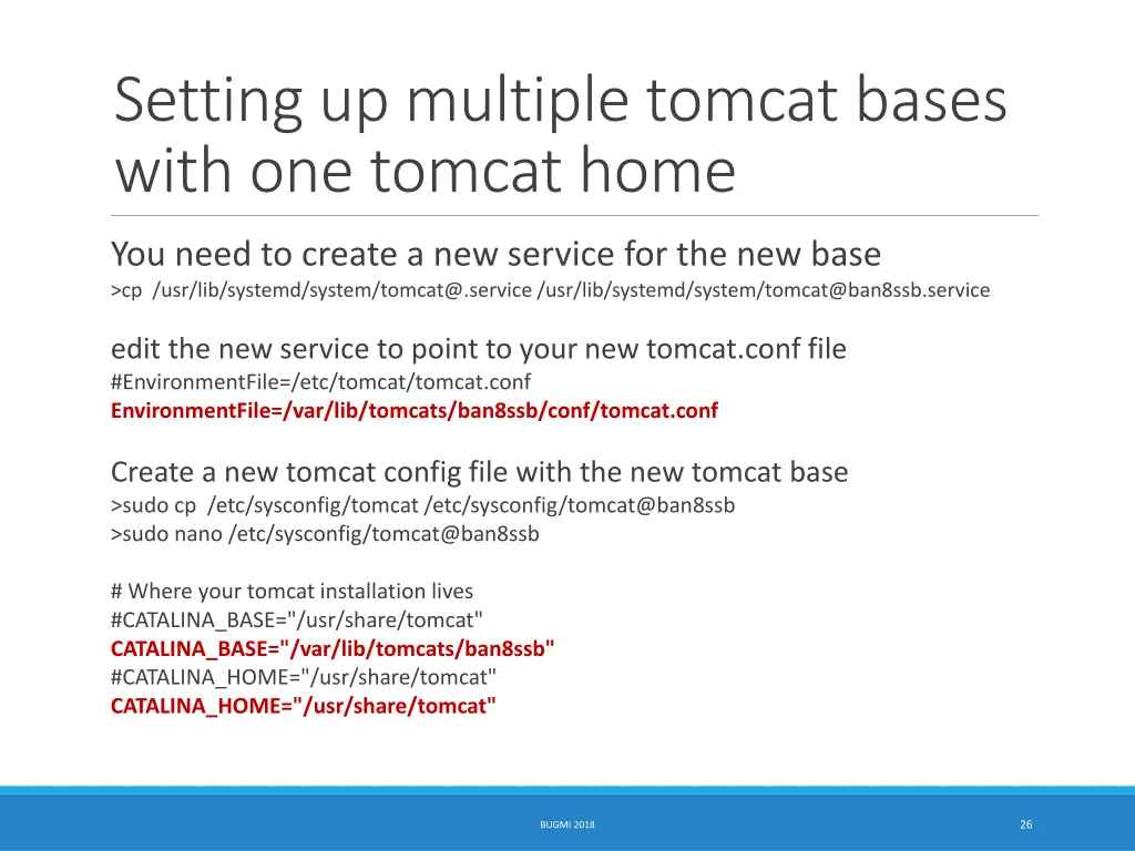 setting up multiple tomcat bases with one tomcat 2