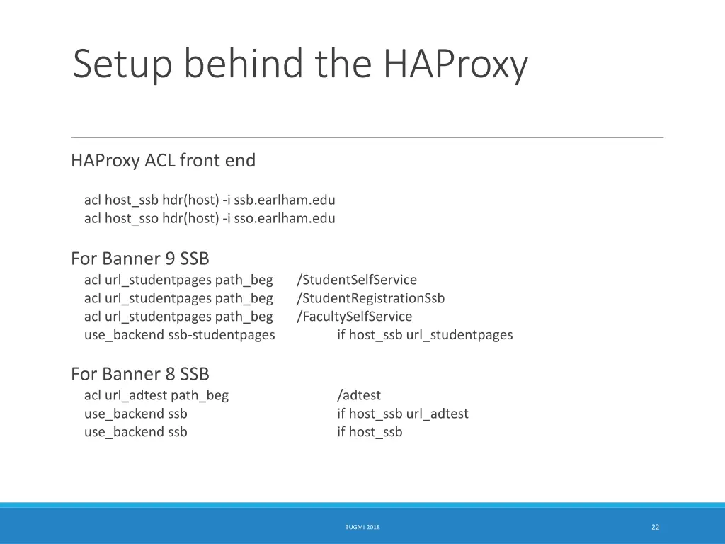 setup behind the haproxy 2