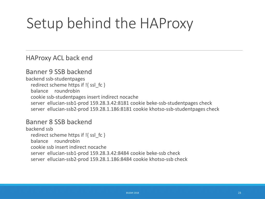 setup behind the haproxy 3