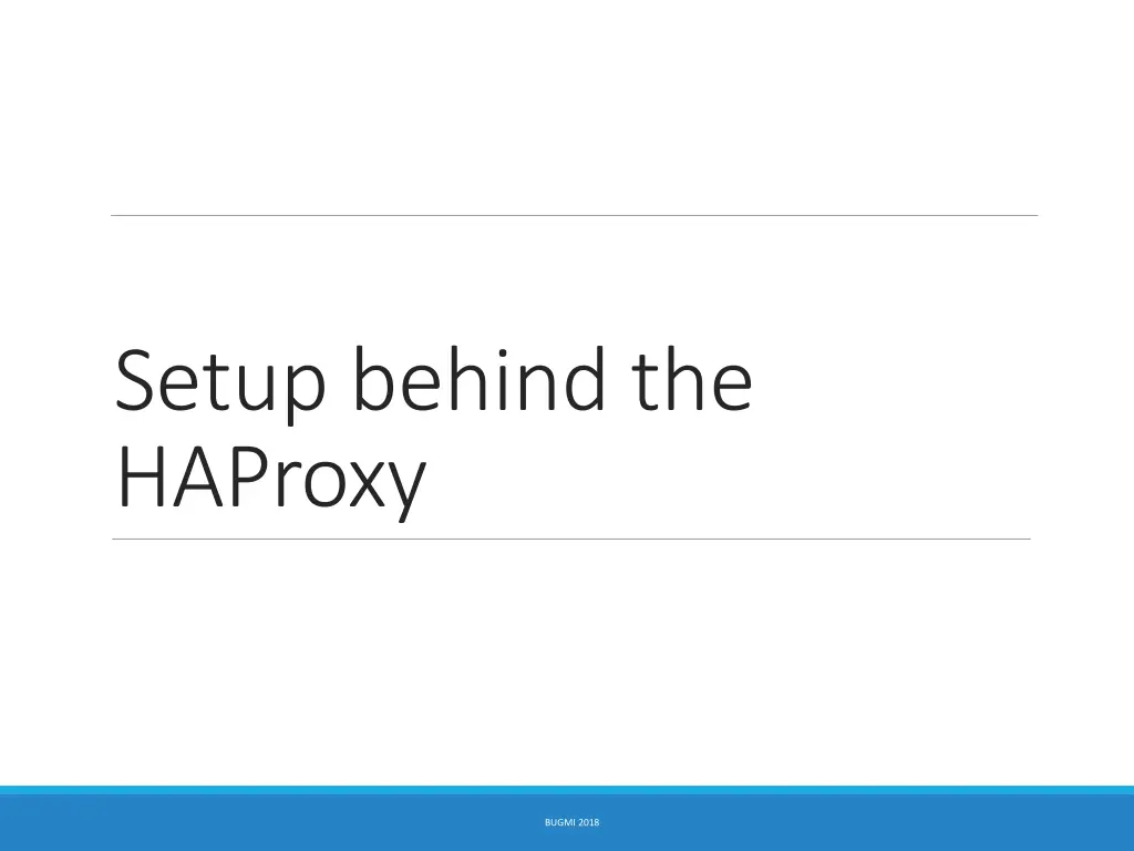 setup behind the haproxy