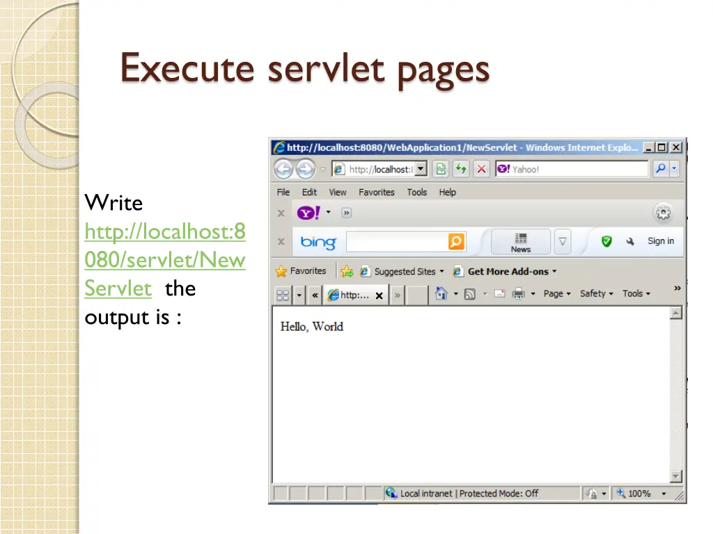 execute servlet pages 1