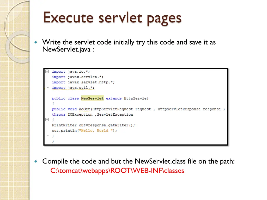 execute servlet pages