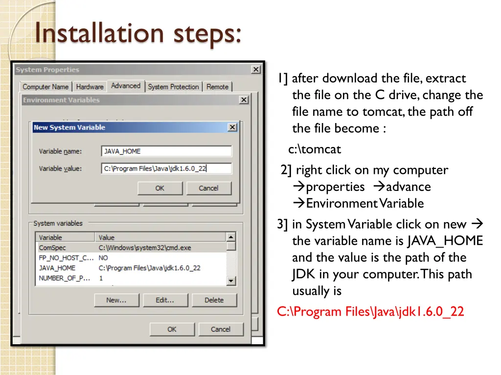 installation steps