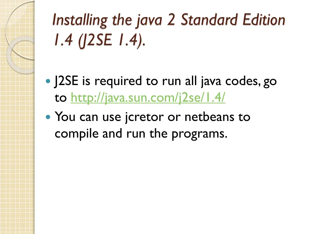 installing the java 2 standard edition 1 4 j2se