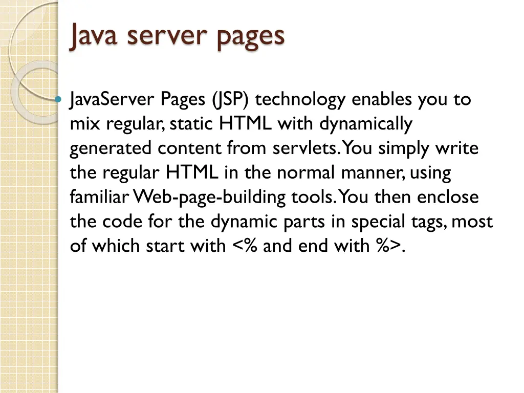 java server pages