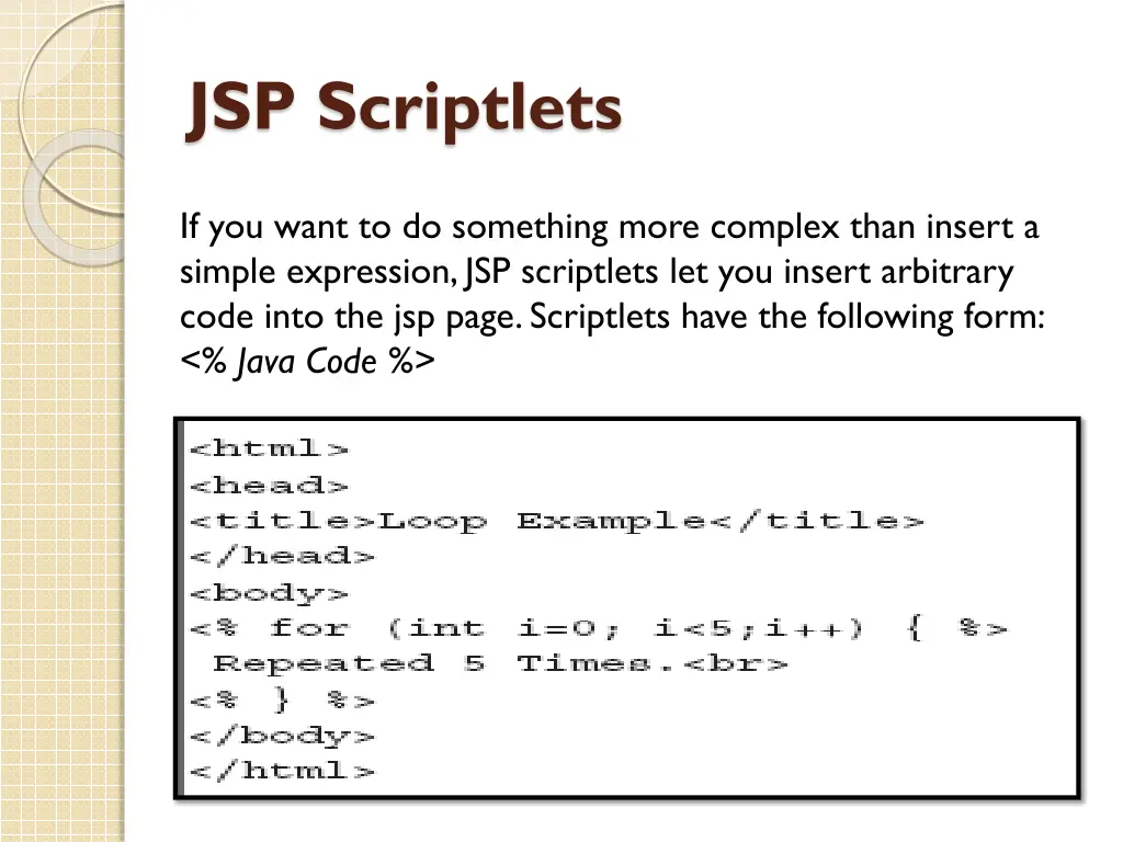 jsp scriptlets