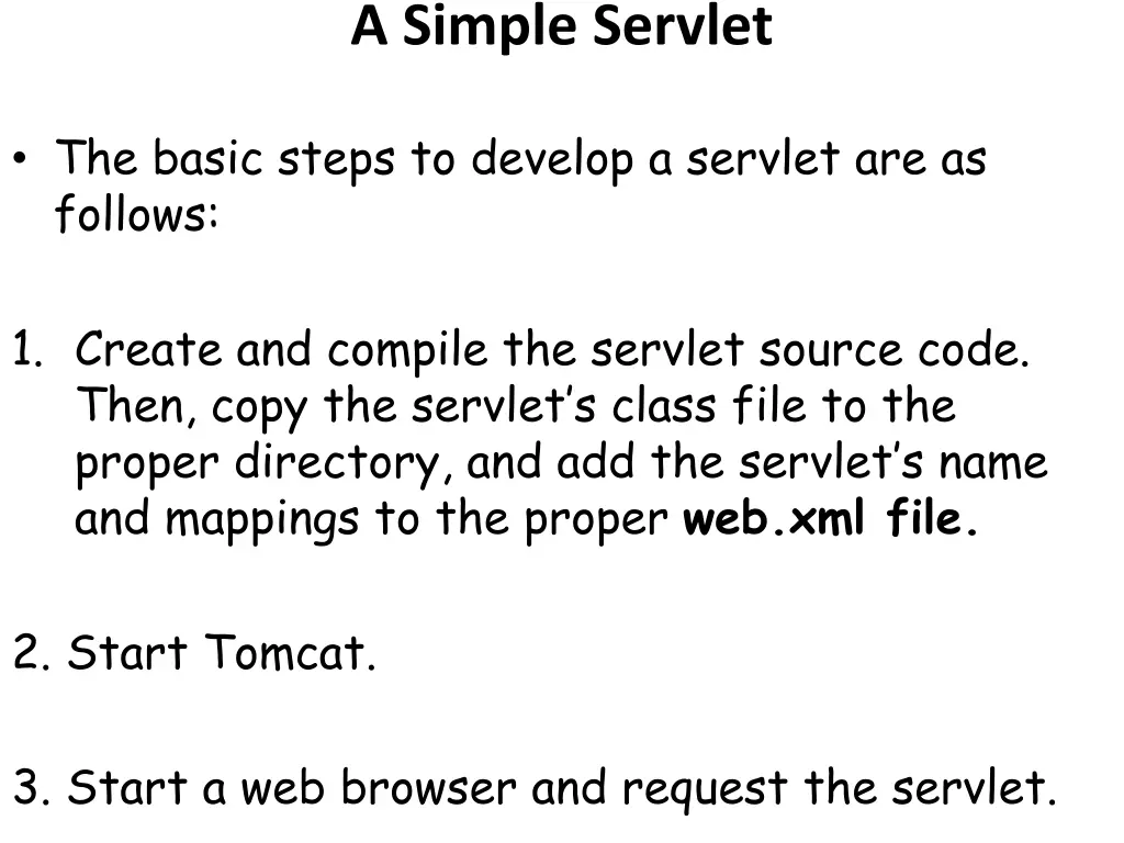 a simple servlet