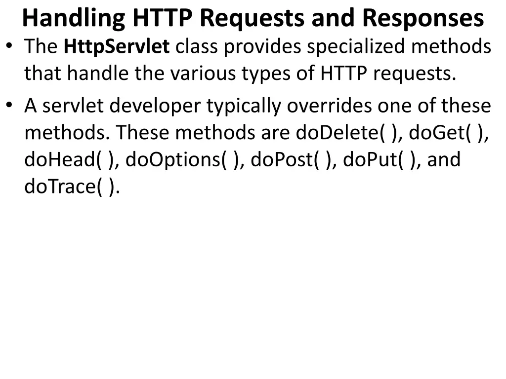 handling http requests and responses