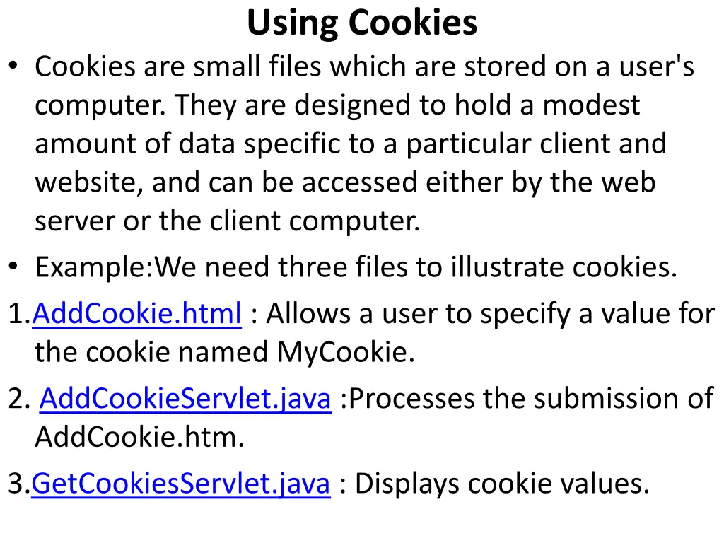 using cookies