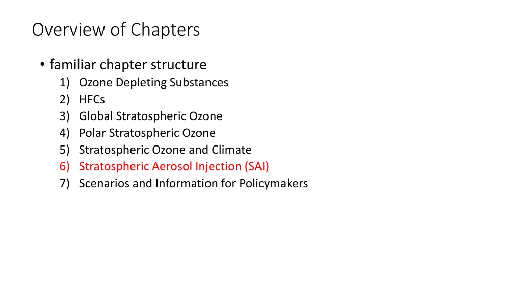 overview of chapters