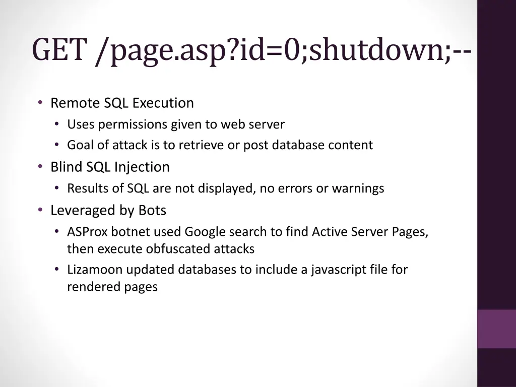 get page asp id 0 shutdown