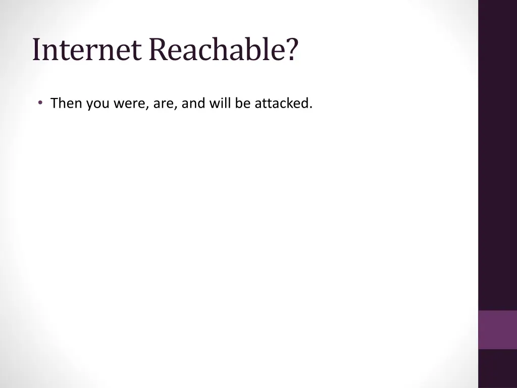 internet reachable