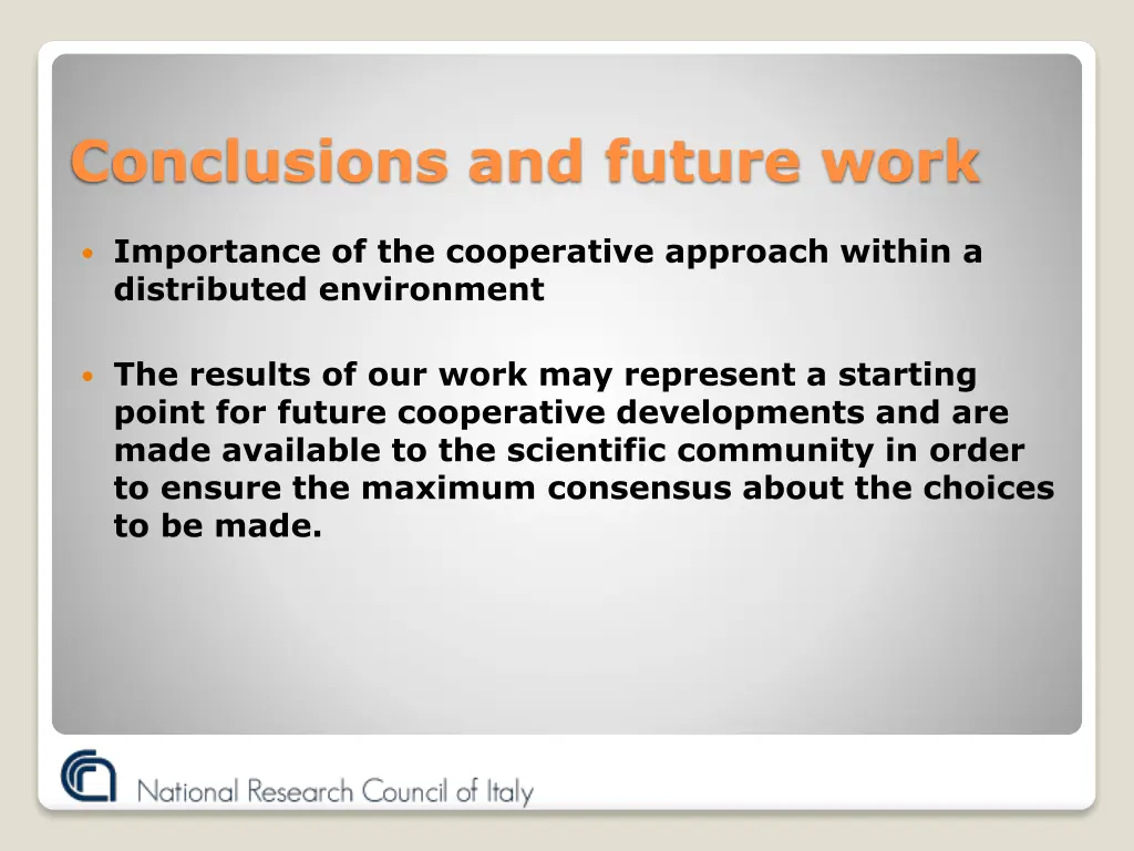 conclusions and future work