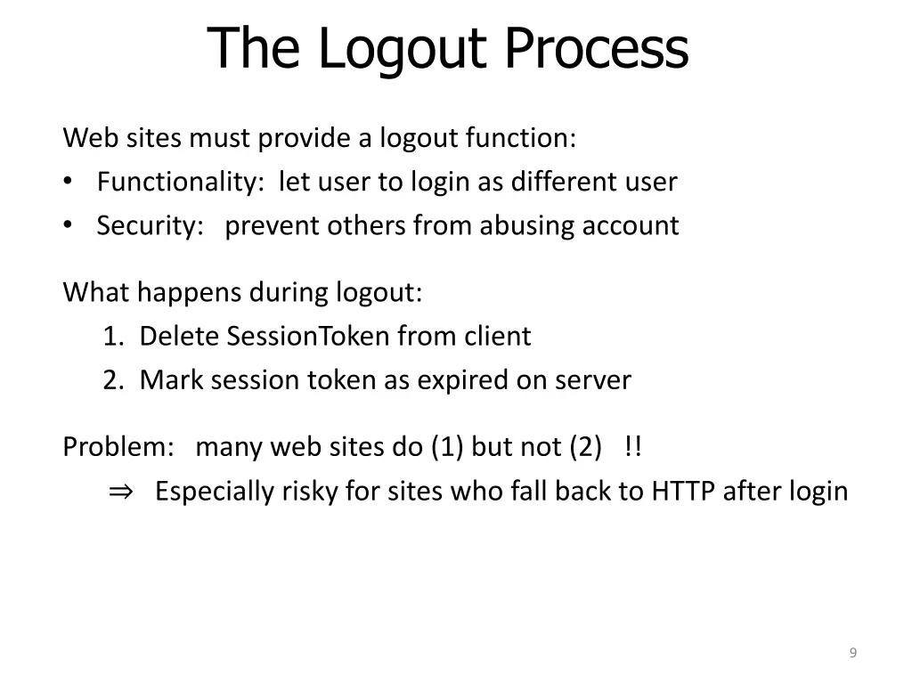 the logout process