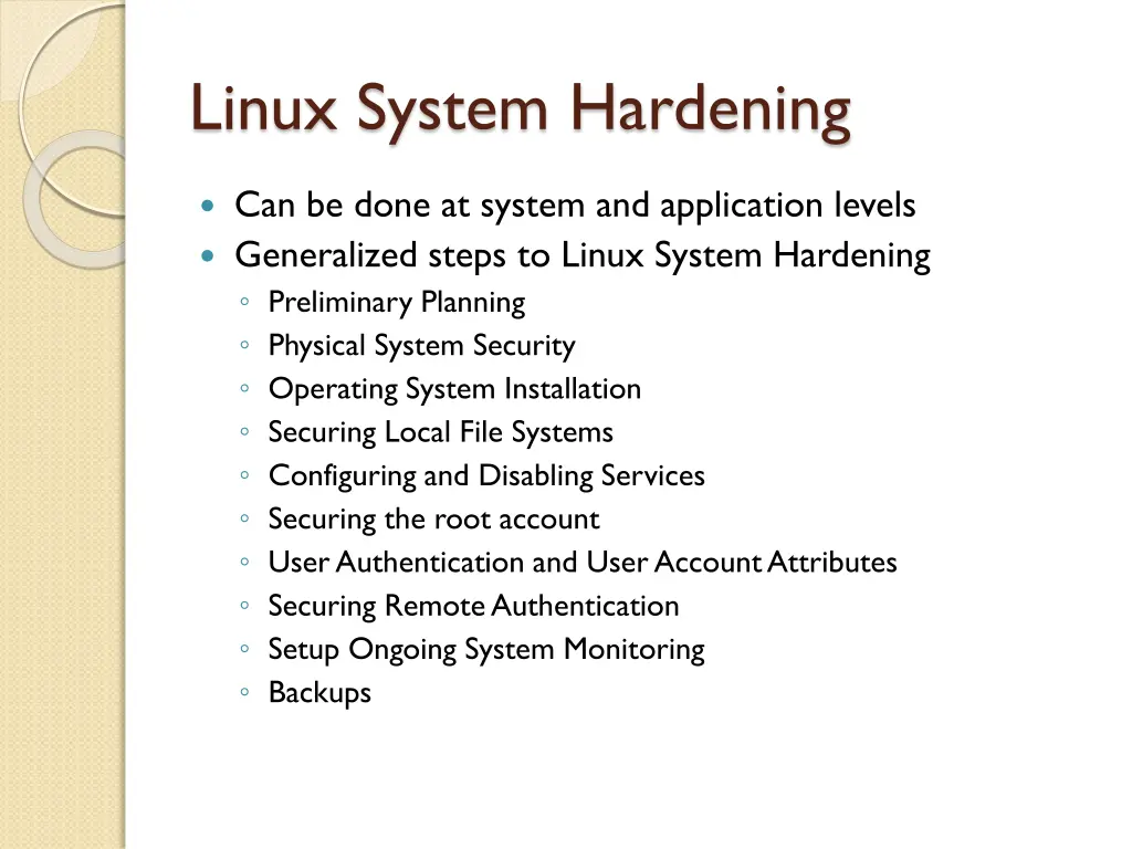 linux system hardening