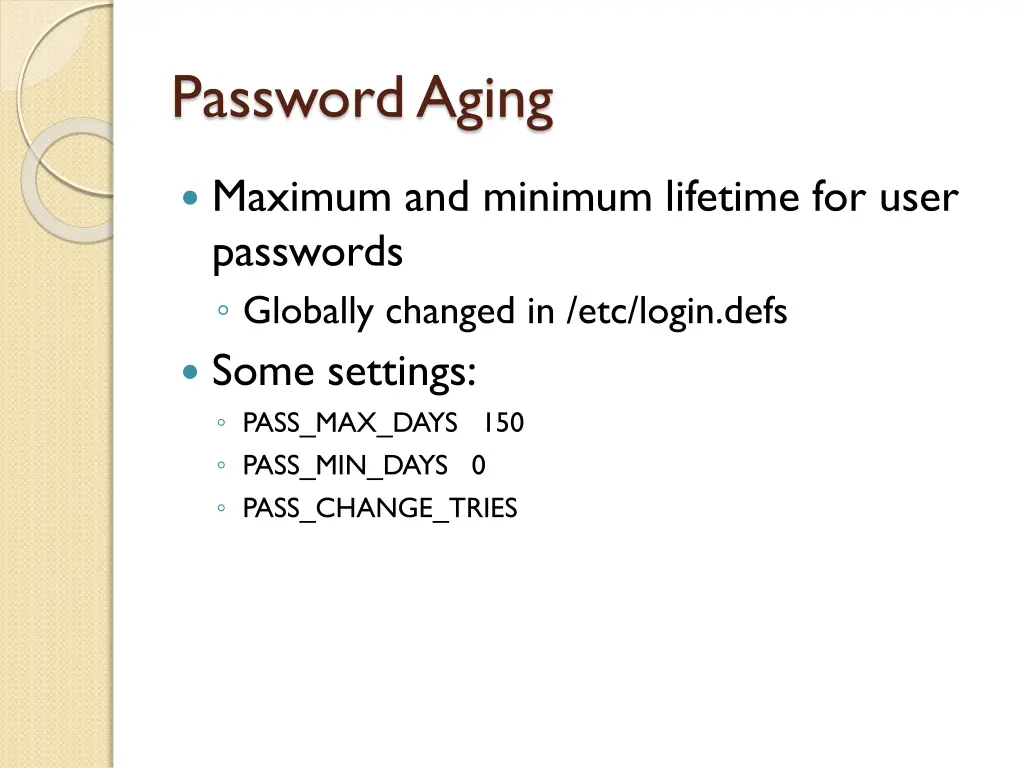 password aging