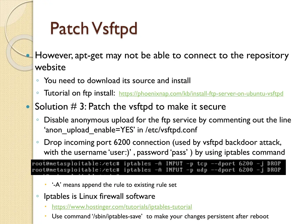 patch vsftpd