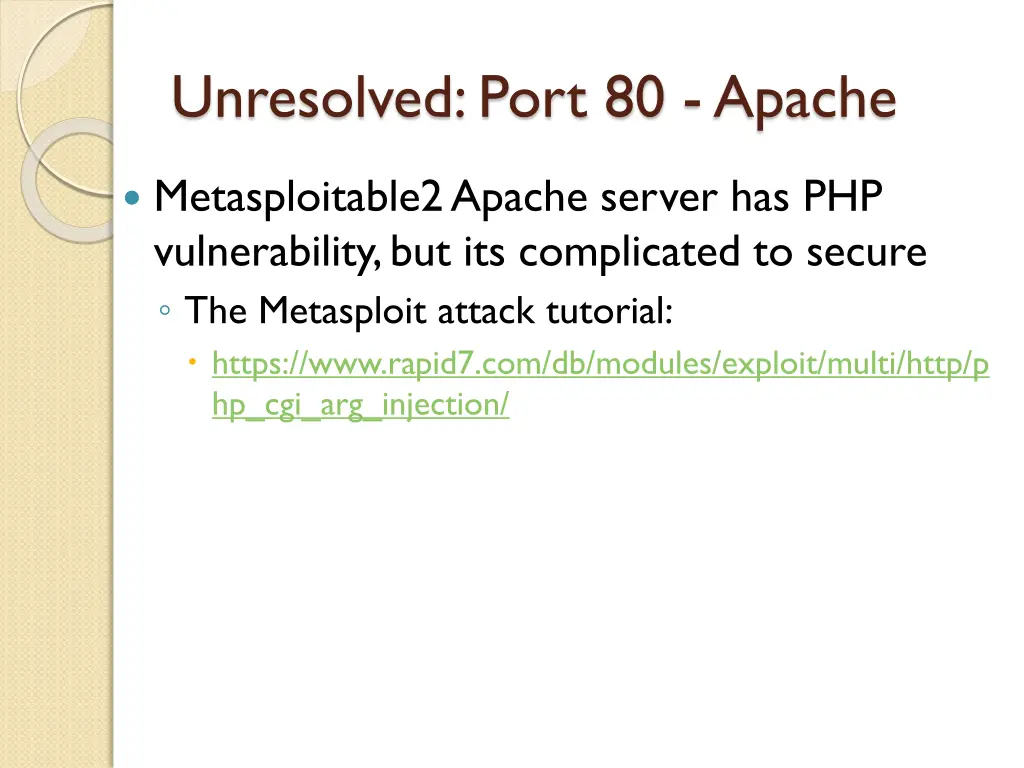 unresolved port 80 apache