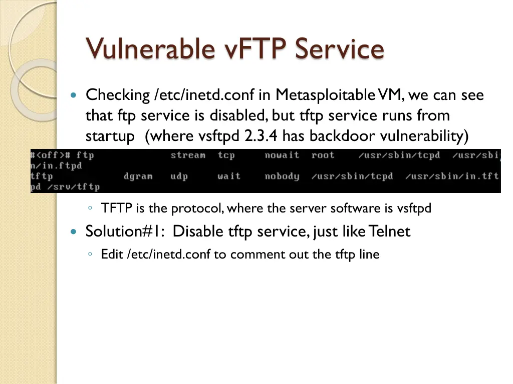 vulnerable vftp service