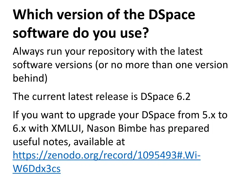 which version of the dspace software